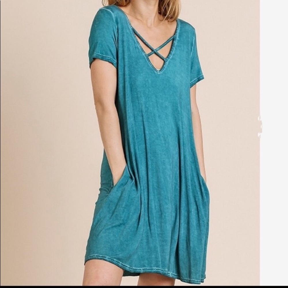 Teal cotton dress/tunic